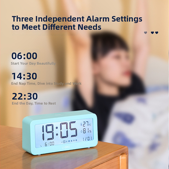 Deli elektronické budíkové hodiny s LCD displejom, napájané batériou, bohémsky štýl