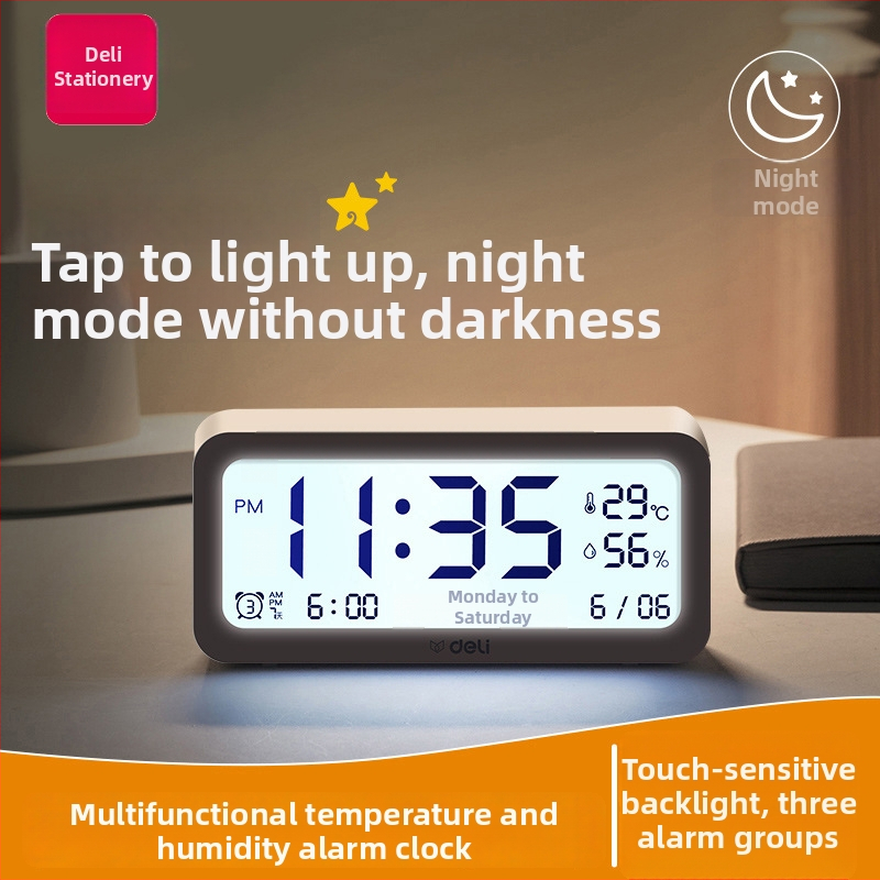 Deli elektronické budíkové hodiny s LCD displejom, napájané batériou, bohémsky štýl