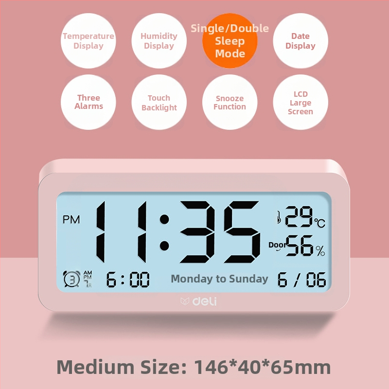 Deli elektronické budíkové hodiny s LCD displejom, napájané batériou, bohémsky štýl