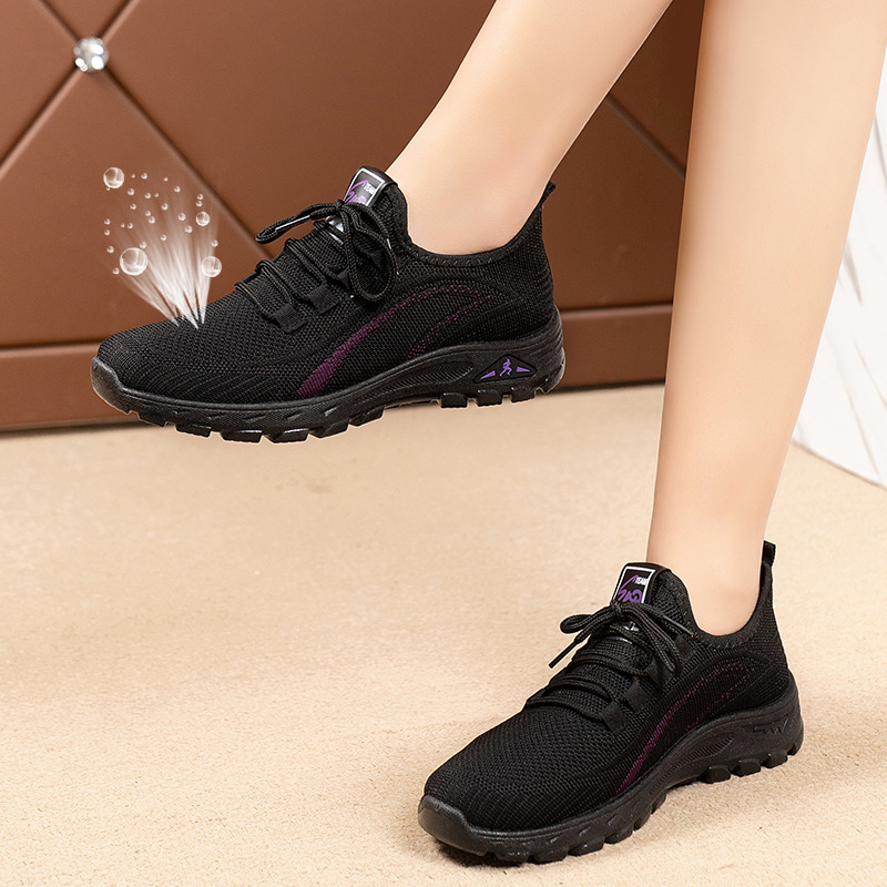 Naiste Fly-Knit kõndimiskingad, hingavad, libisemiskindla tald, madal ülaosa, ees nöörimisega kinnitatav, injekteeritud tald, igapäevaseks kasutamiseks