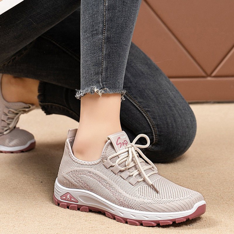 Naiste Fly-Knit kõndimiskingad, hingavad, libisemiskindla tald, madal ülaosa, ees nöörimisega kinnitatav, injekteeritud tald, igapäevaseks kasutamiseks