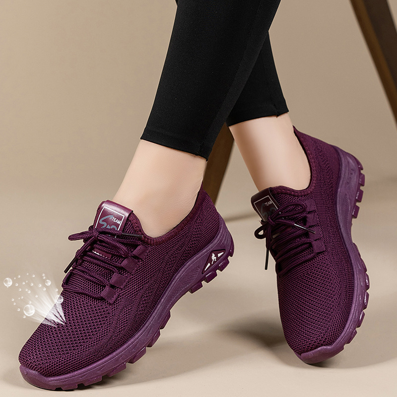 Naiste Fly-Knit kõndimiskingad, hingavad, libisemiskindla tald, madal ülaosa, ees nöörimisega kinnitatav, injekteeritud tald, igapäevaseks kasutamiseks