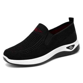 Őszi női vászoncipő – slip-on, légáteresztő felsőrész fly-weaving, kerek orr, sík PVC talp, textil bélés