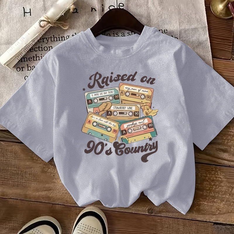 Ženski T‑shirt s tiskom slovima – Mercerizirana pamuka, okrugli izrez, kratki rukavi