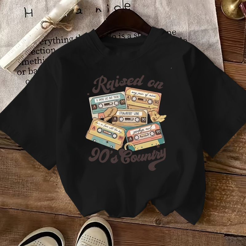 Ženski T‑shirt s tiskom slovima – Mercerizirana pamuka, okrugli izrez, kratki rukavi