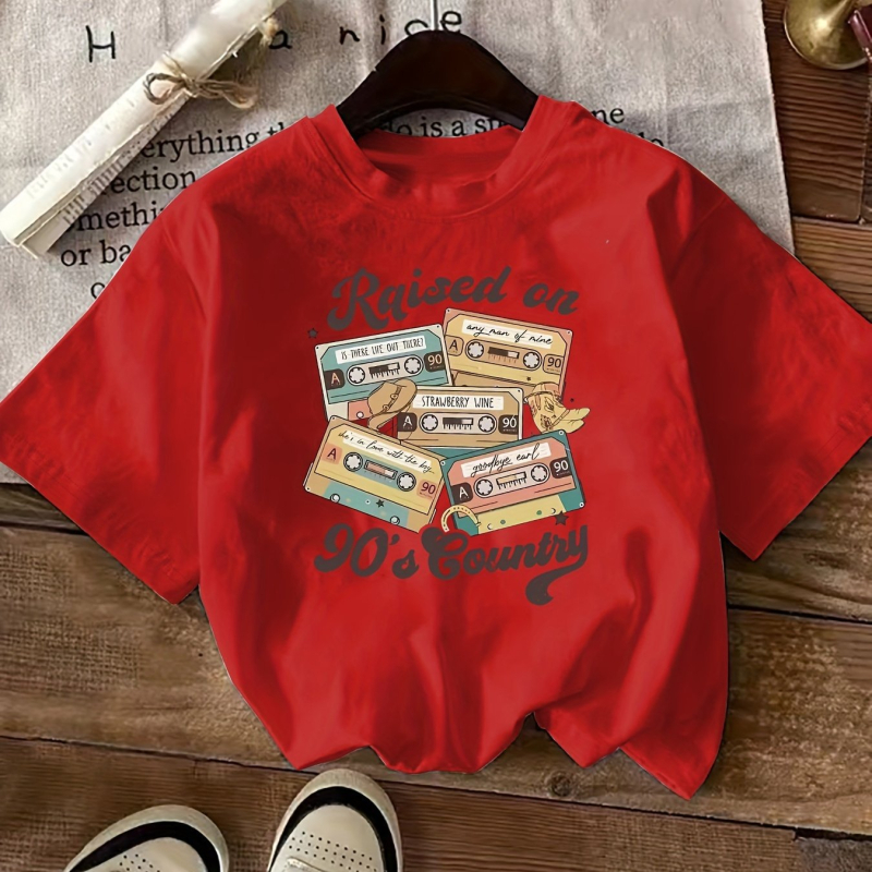 Ženski T‑shirt s tiskom slovima – Mercerizirana pamuka, okrugli izrez, kratki rukavi