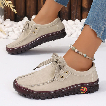 Loafer cipő – kerek orr, PU felső rész, patent bőr, Slip-On zárás