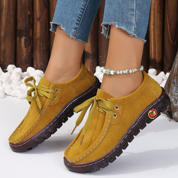 Loafer cipő – kerek orr, PU felső rész, patent bőr, Slip-On zárás