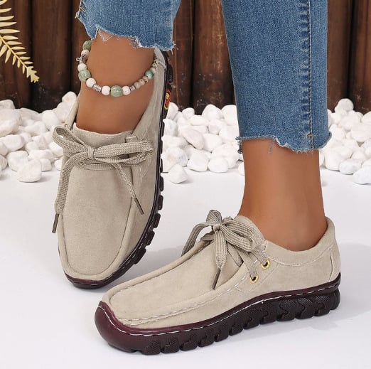 Loafer cipő – kerek orr, PU felső rész, patent bőr, Slip-On zárás