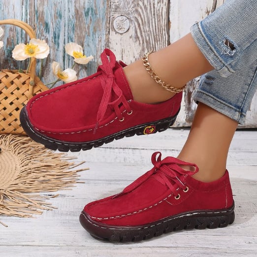 Loafer cipő – kerek orr, PU felső rész, patent bőr, Slip-On zárás