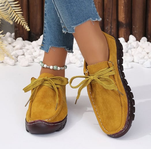 Loafer cipő – kerek orr, PU felső rész, patent bőr, Slip-On zárás