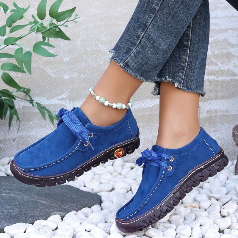 Loafer cipő – kerek orr, PU felső rész, patent bőr, Slip-On zárás