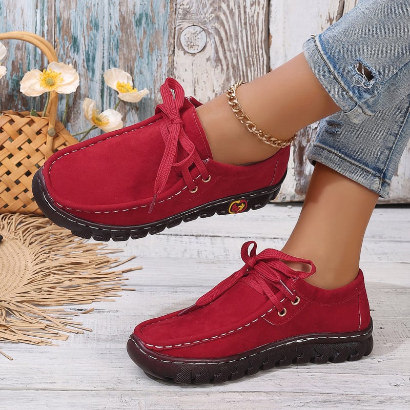 Loafer cipő – kerek orr, PU felső rész, patent bőr, Slip-On zárás
