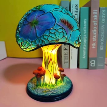 Mo Tian настолна лампа от серията Stained Glass Plant – смола, готова за подарък