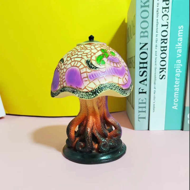 Mo Tian настолна лампа от серията Stained Glass Plant – смола, готова за подарък