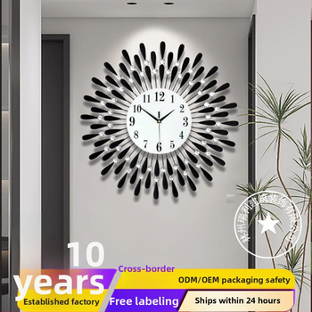 Nástenné hodiny JT1301 s kvarcovým pohonom, batériové napájanie, kovový ciferník, puzdro z umeleckého železa