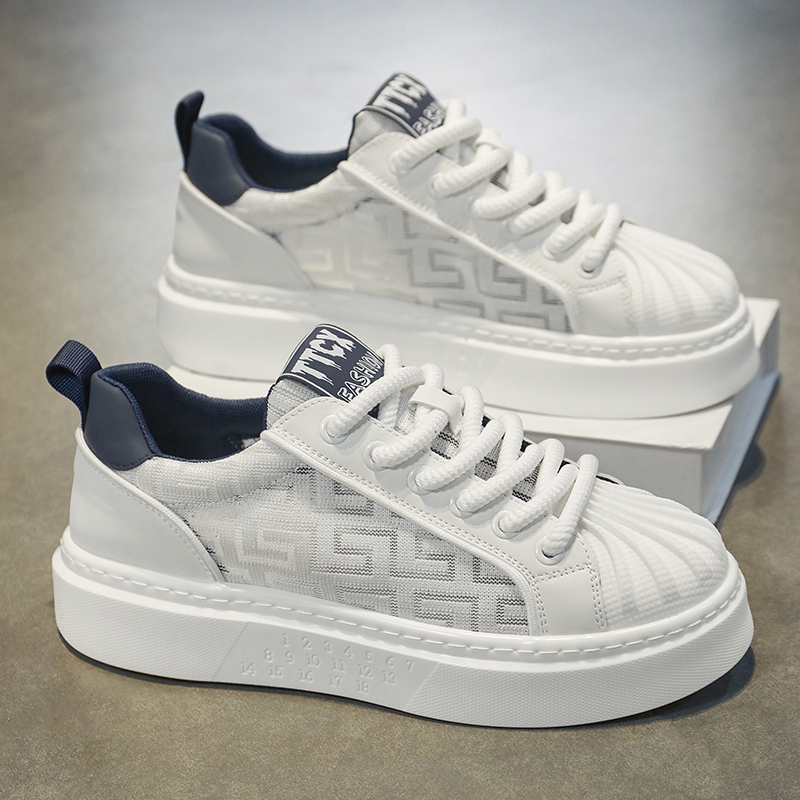 Pantofi sport casual pentru bărbați, partea superioară din microfibră, talpă din cauciuc, căptușeală din plasă, vârf rotund, toc mic 1-3 cm