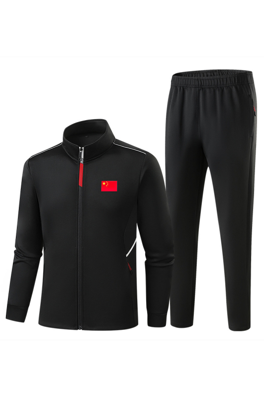 Unisex športový set pozostávajúci zo dvoma časťami so zapínaním na zips a nohavíc, 95% polyester, jarné-jesenné tréningové oblečenie