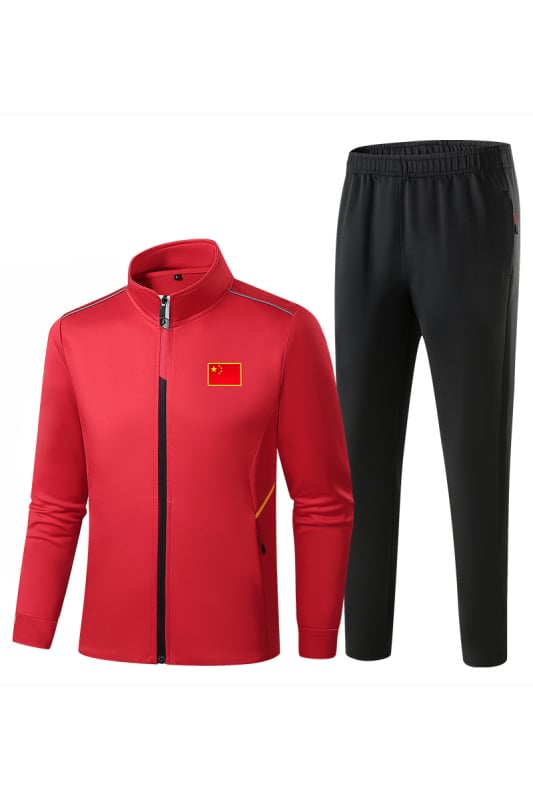 Unisex športový set pozostávajúci zo dvoma časťami so zapínaním na zips a nohavíc, 95% polyester, jarné-jesenné tréningové oblečenie