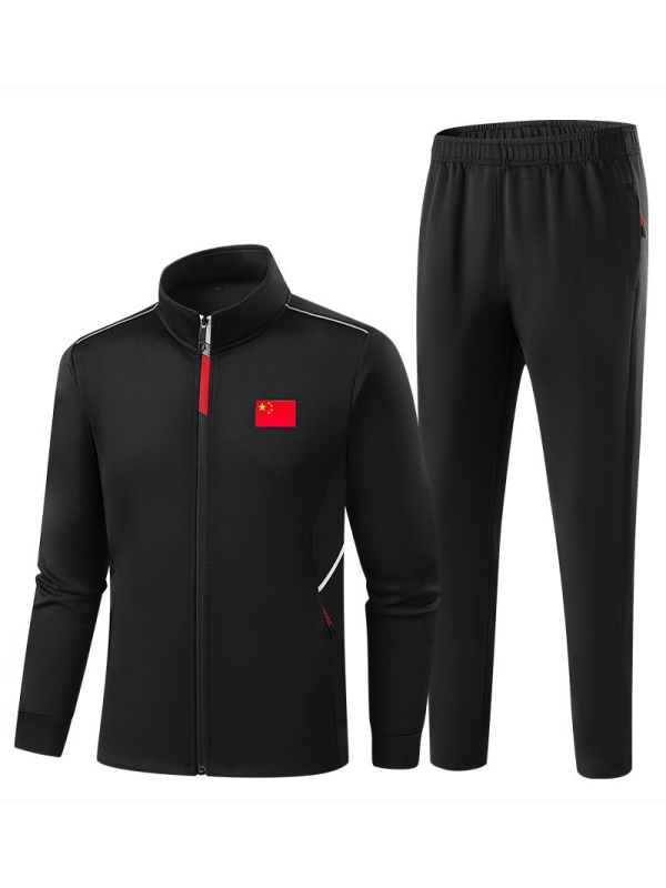 Unisex športový set pozostávajúci zo dvoma časťami so zapínaním na zips a nohavíc, 95% polyester, jarné-jesenné tréningové oblečenie