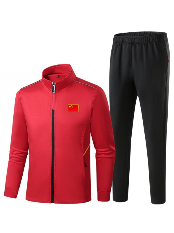 Unisex športový set pozostávajúci zo dvoma časťami so zapínaním na zips a nohavíc, 95% polyester, jarné-jesenné tréningové oblečenie