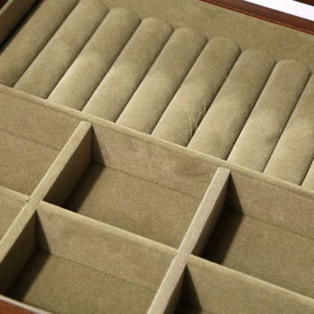 Fából készült vintage ékszertároló szekrény asztali smink-tükörrel és több rétegű rendezővel