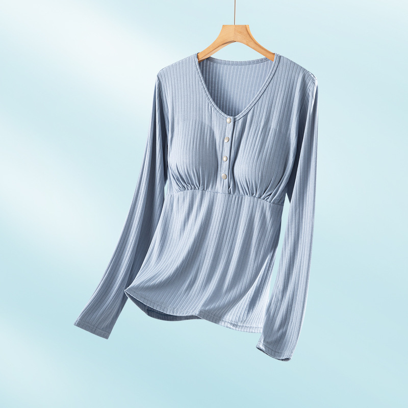 Dojčenie top s4 gombíkmi, dlhé rukávy, priedušná viskóza (95-100%), hrubé tkaniny 251-300 g/m²