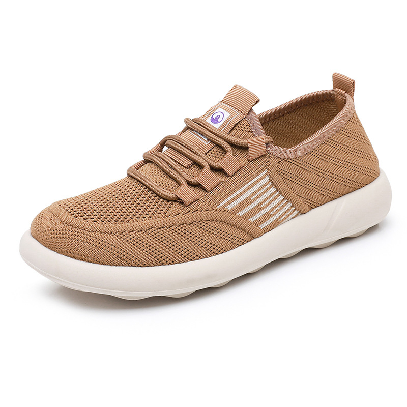 Női slip-on loaferok lélegző fonott felsőrésszel, alacsony profil, körkörös orr, puha PU talp, bélés nélküli belső
