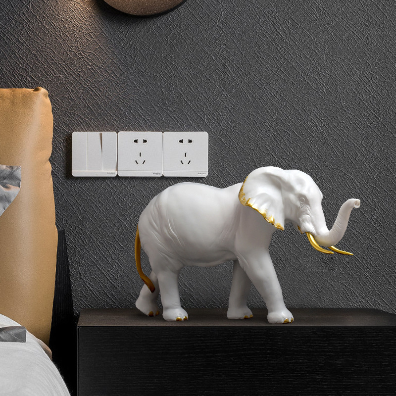  Anya és a gyermek elefánt rezin szobor — By Moonlight, szintetikus gyanta, gyanta alkotások, karton csomagolás