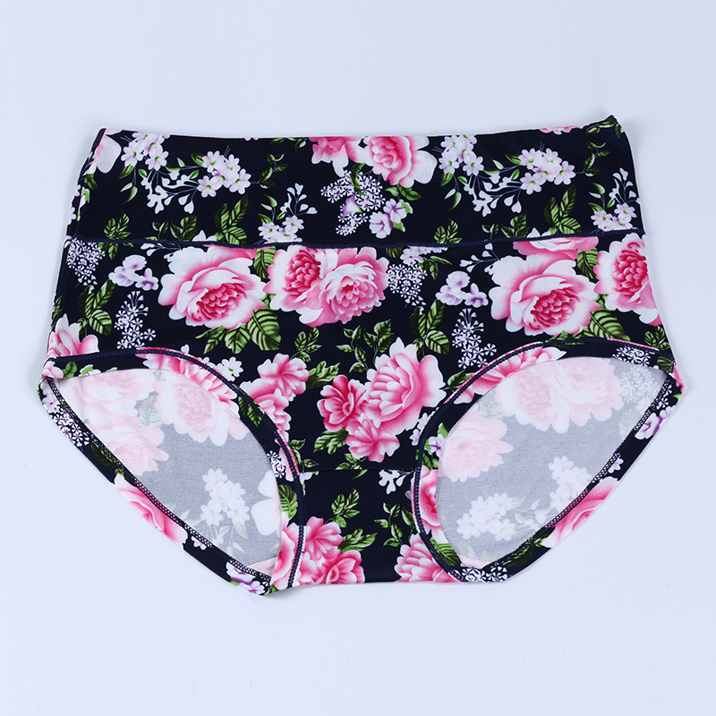 Дамски бикини с висока талия, флорален принт, Milk Silk плат, 80–90% полиестер, бързо съхнене