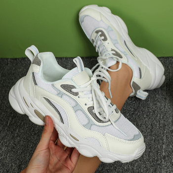 Uniszex sportos mindennapi cipő, lélegző PU hálós felsőrész, könnyű, középtalpas 3-5 cm, MD talp