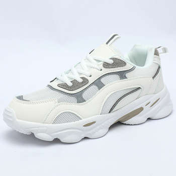 Uniszex sportos mindennapi cipő, lélegző PU hálós felsőrész, könnyű, középtalpas 3-5 cm, MD talp