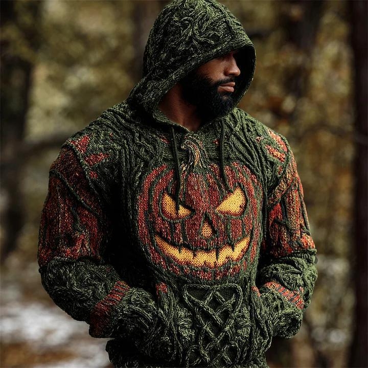 Férfi gothikus kapucnis pulóver 3D nyomtatással, lazább szabás, 96% poliészter