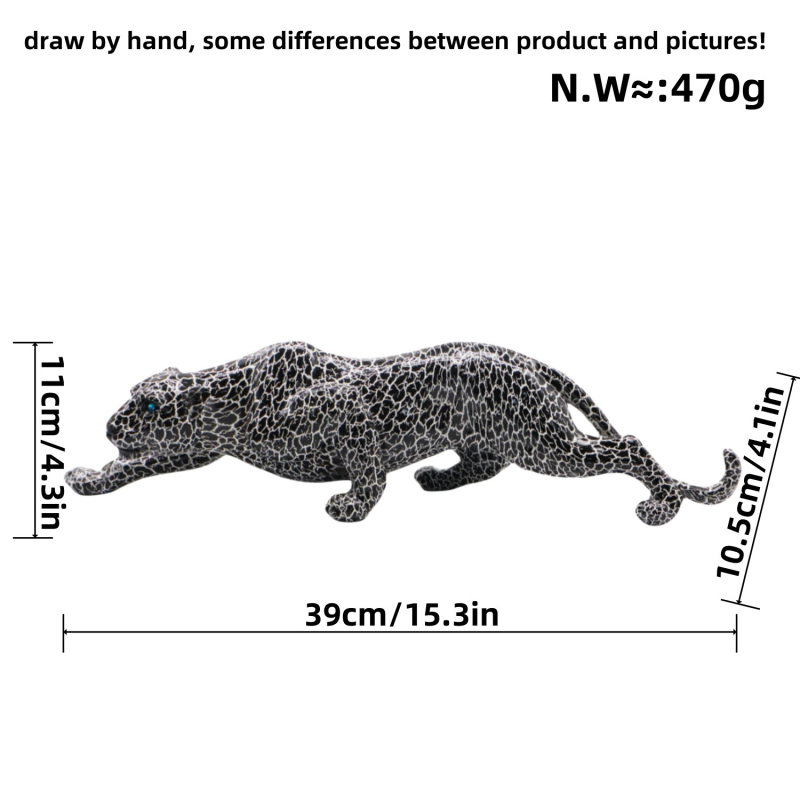 Leopardova dekorativna figura od smole – gradijentni završetak, novi kineski stil, za dnevni boravak i vitrinu