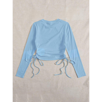 Hosszú ujjú póló laza szabásban, kerek nyakú, kollázs dizájn, poliészter 95%+, elasztán <30%