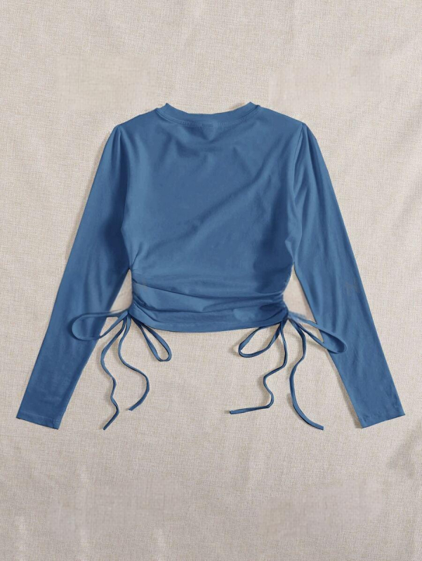 Hosszú ujjú póló laza szabásban, kerek nyakú, kollázs dizájn, poliészter 95%+, elasztán <30%