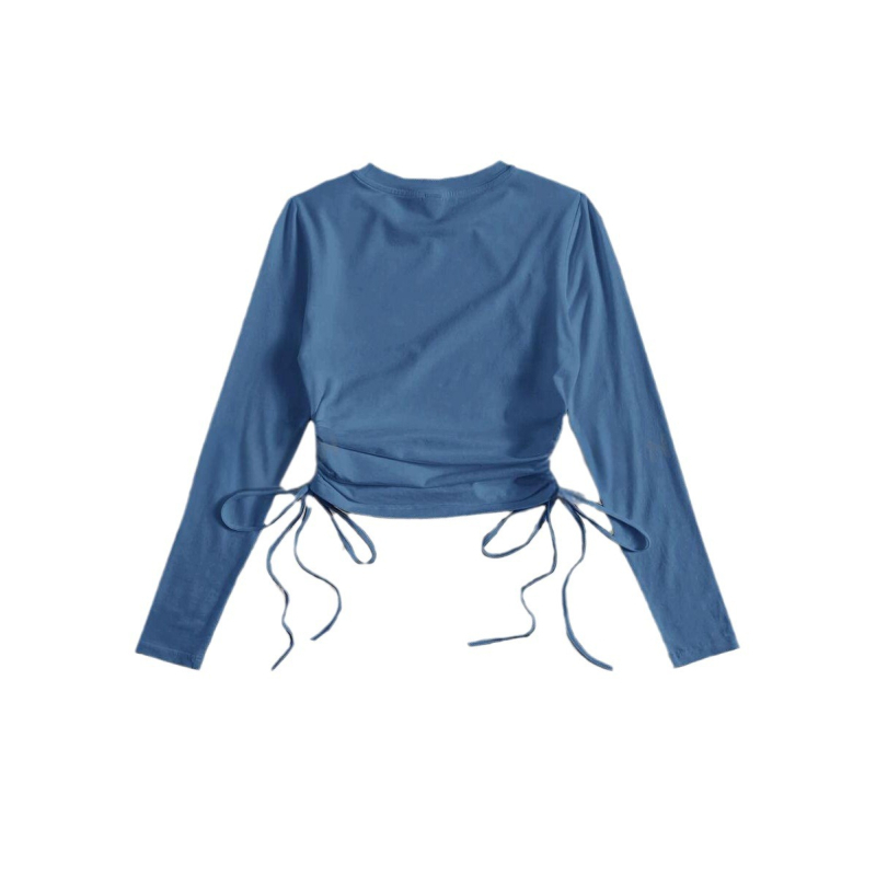 Hosszú ujjú póló laza szabásban, kerek nyakú, kollázs dizájn, poliészter 95%+, elasztán <30%