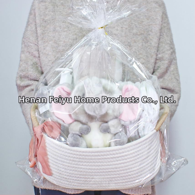 Ovāls glabāšanas grozs no kokvilnas auklas ar apvilktu rokturi, mājas uzglabāšanai, pastorālais stils, Flying feather zīmols, piemērots mājdzīvnieku rotaļlietām un sīkumiem