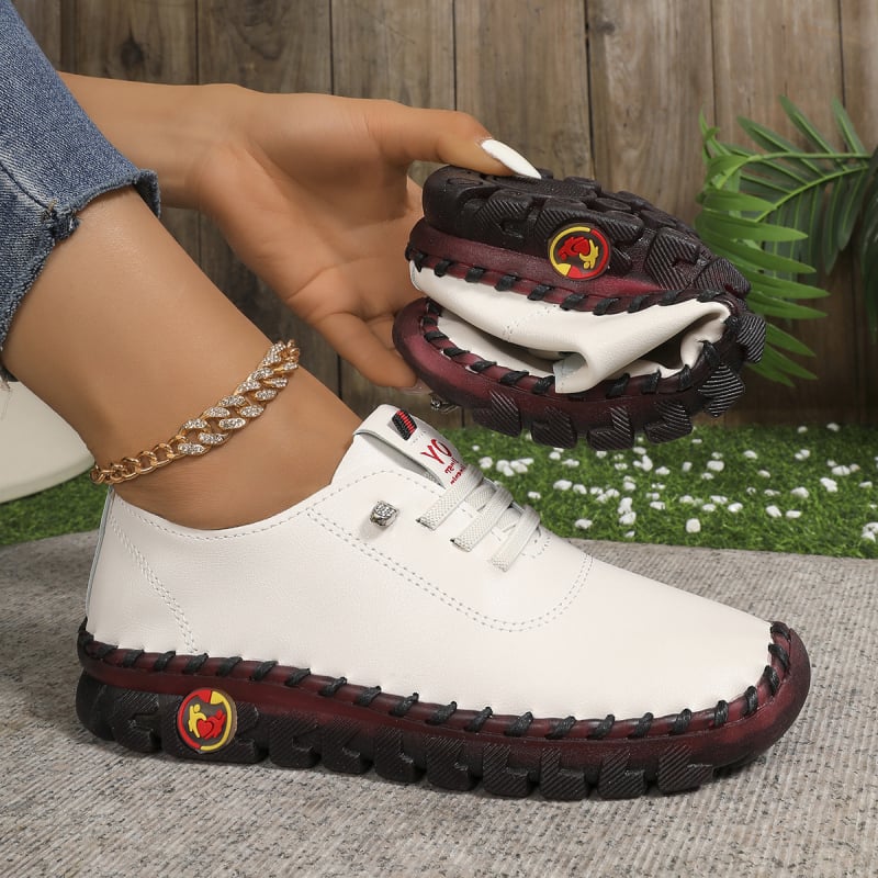 Uniszex lapos cipő kerek orral, PU felsőrész, gumírozott talp, elasztikus pánttal