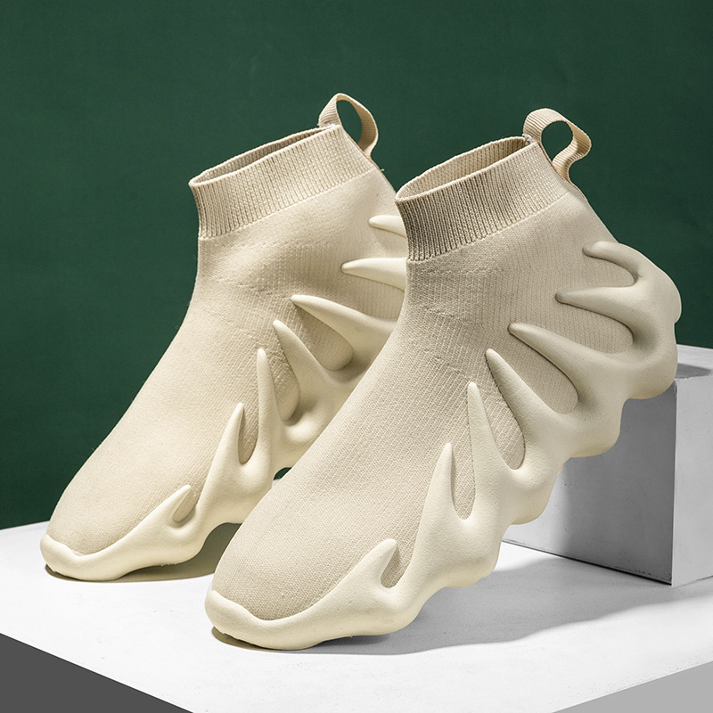 Unisexové vysoké tenisky so sieťovaným vrchom – guľatá špička, textilná stielka, plastová podrážka