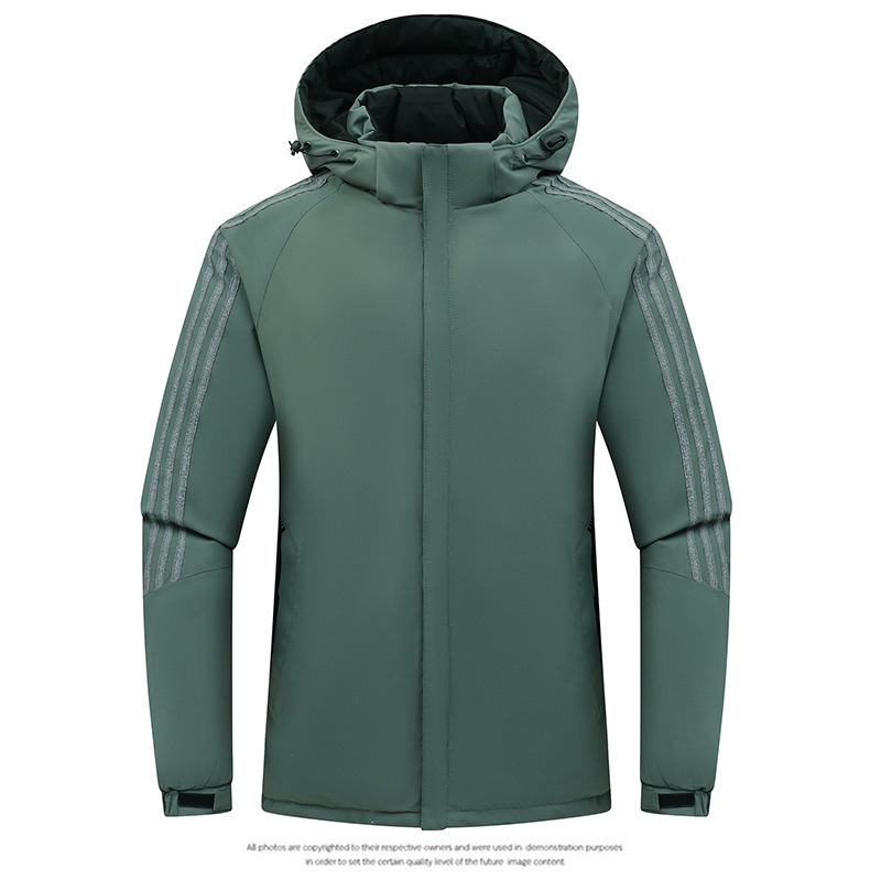 Reverzív téli kabát levehető kapucnival, cipzáros záródás, lazán szabott kardigan-stílus, poliészter külső és bélés