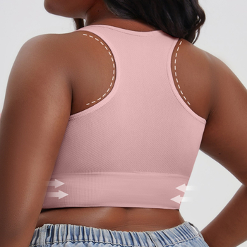 Йога сутиен за тренировки с подплънки, чашки с ушички, фиксирани двойни презрамки, без закопчаване, нейлон