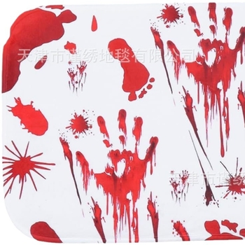 Halloween tepih za vrata s krvlju-motiva i ukrasna deka uz rub kreveta za Dan mrtvih, kašmir izgled, poliester