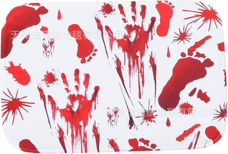 Halloween tepih za vrata s krvlju-motiva i ukrasna deka uz rub kreveta za Dan mrtvih, kašmir izgled, poliester