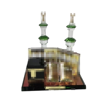 Sklenený geometrický architektonický model – Mecca Clock Tower, volanie k modlitbe, visiaca ozdoba s intarziou