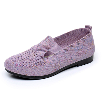 Ženske slip-on tenisice s prozračnim mrežastim gornjim dijelom, laganom PU đonom, zaobljena prst i niski heel 1–3 cm, za žene srednje dobi i starije