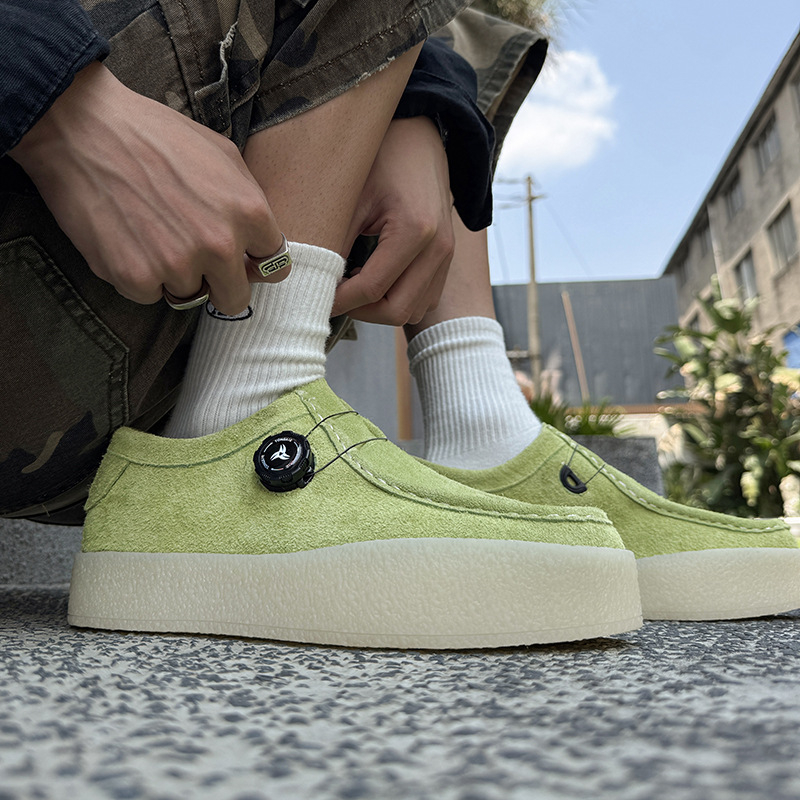 Unisex retro topánky s štvorcovým nosom, semišový zvršok, gumená podrážka