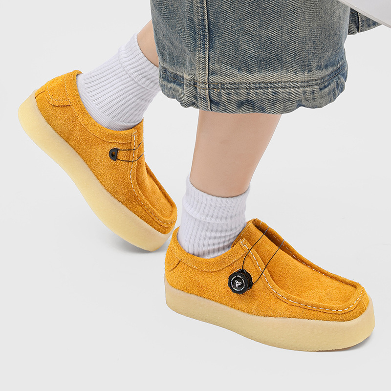 Unisex retro topánky s štvorcovým nosom, semišový zvršok, gumená podrážka