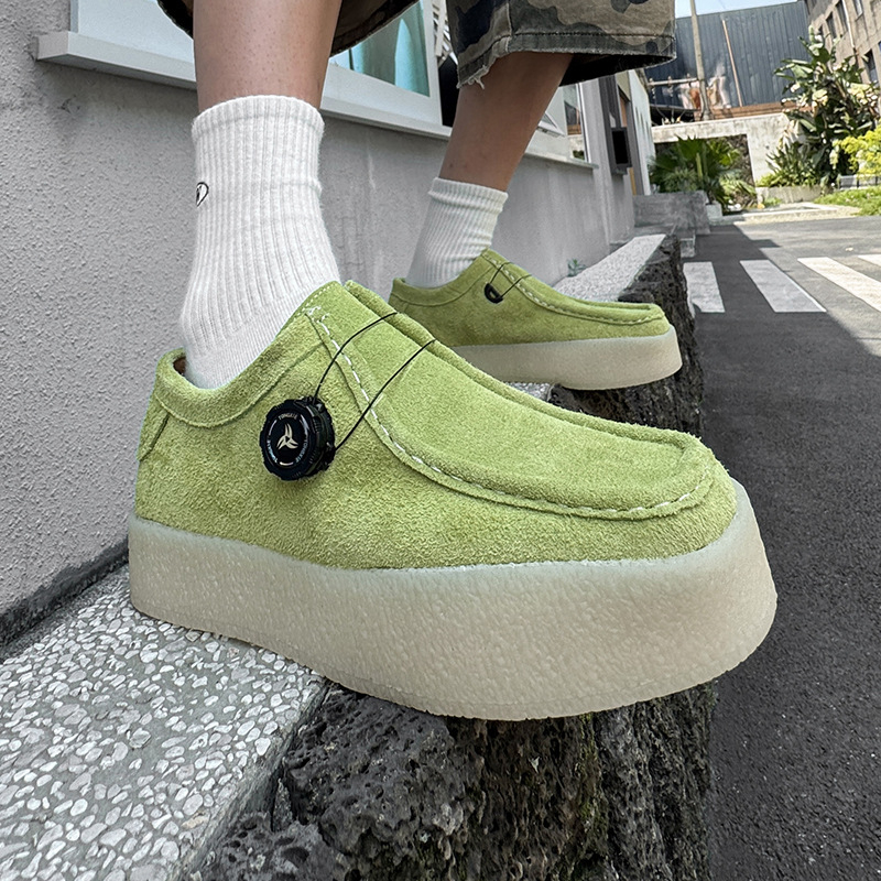 Unisex retro topánky s štvorcovým nosom, semišový zvršok, gumená podrážka