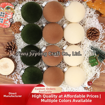 Vianočná guľa s flockingom — Poly Velvet značka, materiál flocking a flocking spracovanie